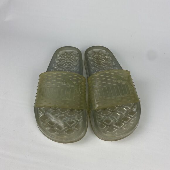 Puma Fenty By Rihanna Heavy Rubber Slides Size 7 US Clear - Picture 1 of 10